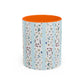 Blessed Nana Floral Accent Coffee Mug — Blue Striped 11/15oz