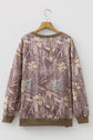 Camo Abstract Colorblock Detail Baggy Pullover Sweatshirt