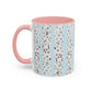 Blessed Nana Floral Accent Coffee Mug — Blue Striped 11/15oz