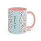 Blessed Nana Floral Accent Coffee Mug — Blue Striped 11/15oz