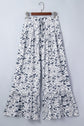 Camo Ruffle Wide Leg Drawstring Pants