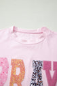 PRAY Sequin Leopard Short Sleeve Graphic Tee