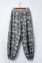 Camo Drawstring Contrast Waistband Barrel Cargo Pants