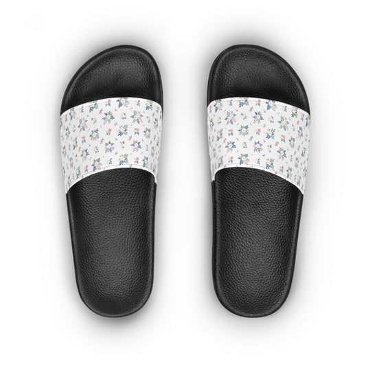 Floral Print Slide Sandals — Women's Cute Summer Slides