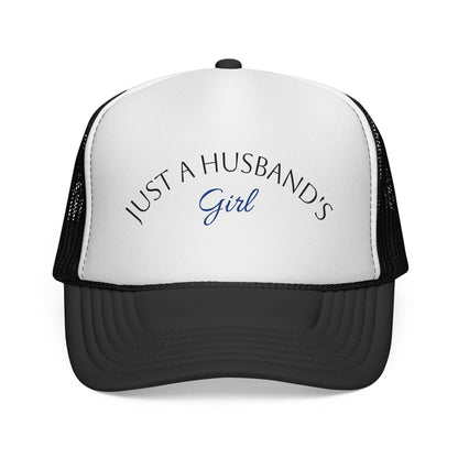 Trucker Cap — "Just a Husband's Girl" Embroidered Mesh Hat
