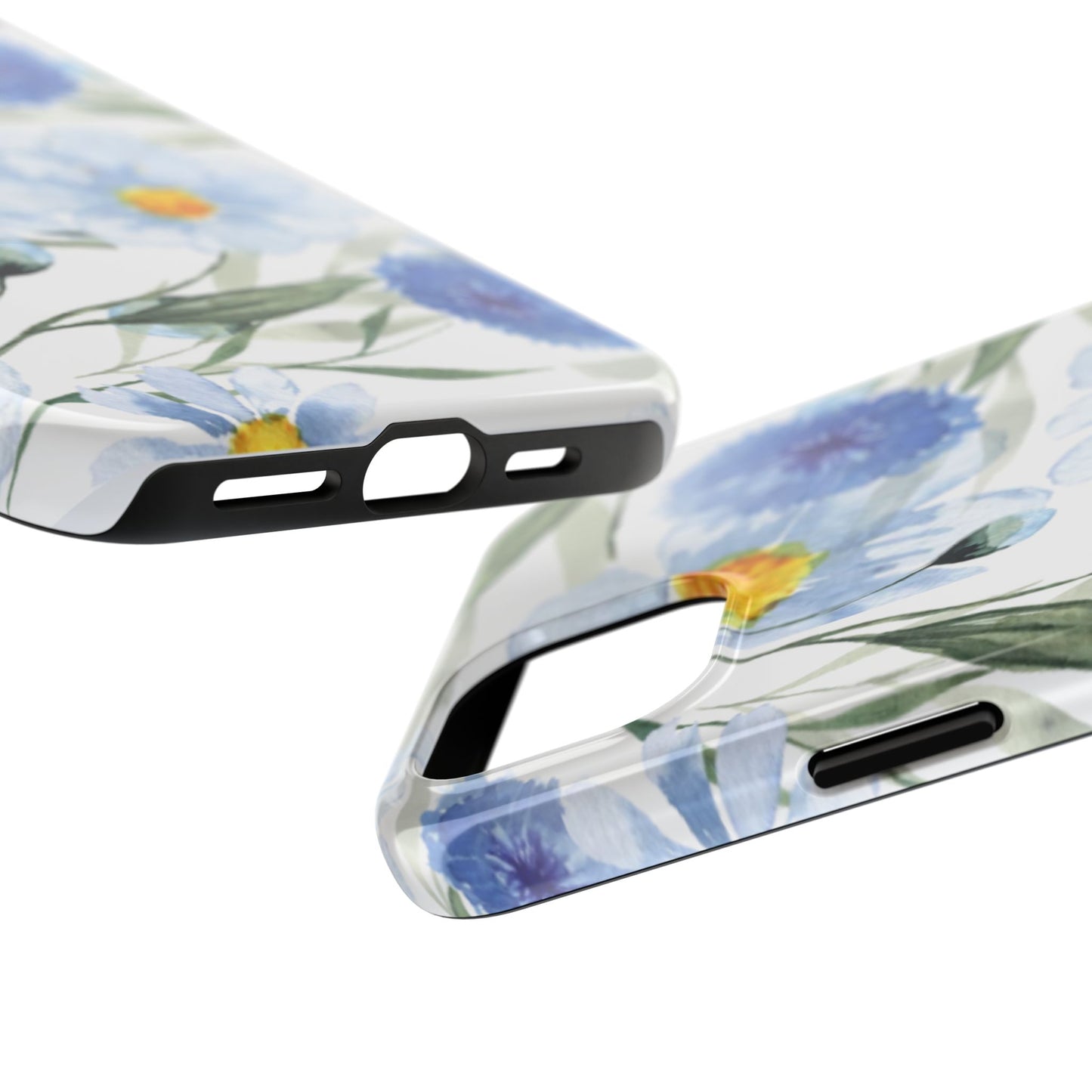 Blue Floral Tough Phone Cases