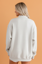 WWJD Embroidered Patchwork Mock Neck Sweatshirt