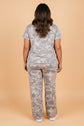 Plus Size Camo Top & Wide Leg Pants Set