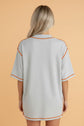 Reversible Contrast Stitching Mock Neck T-Shirt
