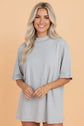 Reversible Contrast Stitching Mock Neck T-Shirt