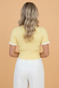 Solid Ribbed Frilled Short Sleeve Sweater Cardigan
