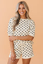 Polka Dot Oversized Top & Drawstring Shorts Set