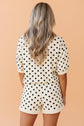 Polka Dot Oversized Top & Drawstring Shorts Set