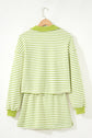 Stripe Collared V-Neck Pullover and Skort Set