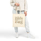 Bible Bag Cotton Canvas Tote — Floral Lettering Book Tote for Church & Everyday Use