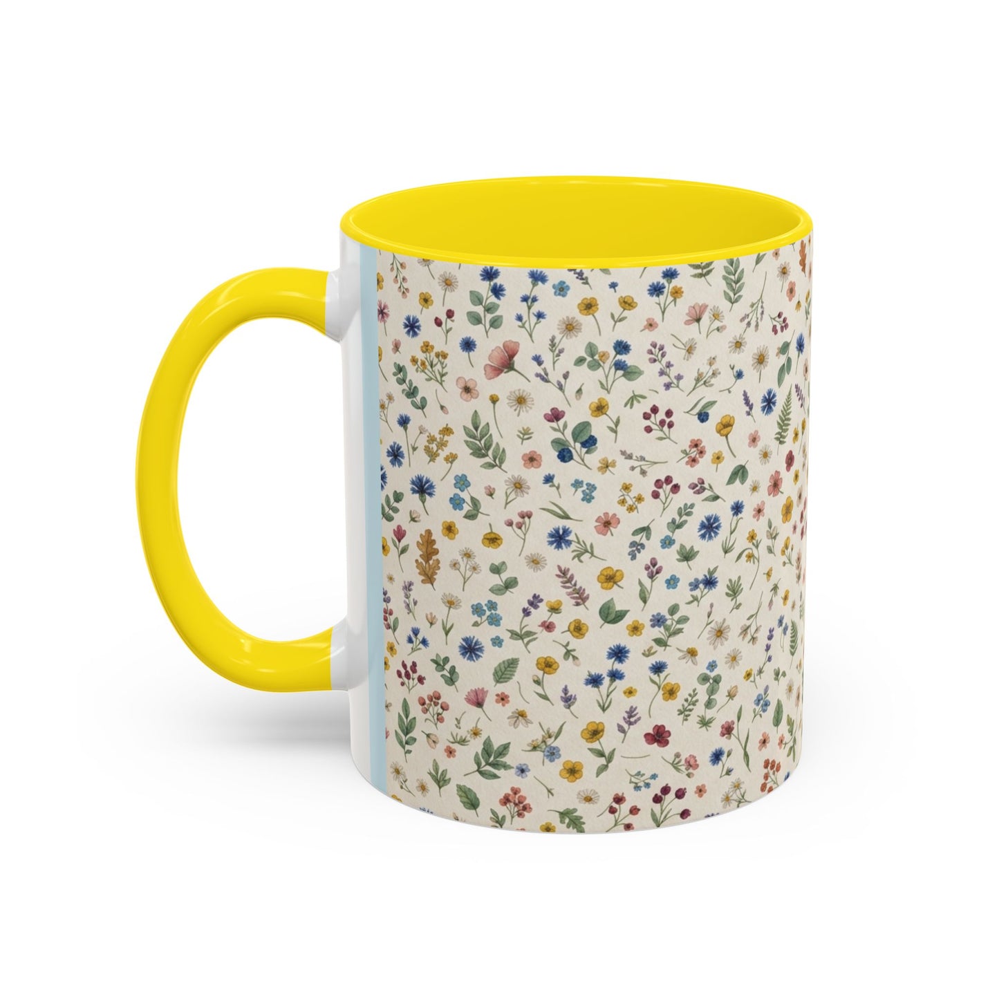 Fall Floral, Yellow Accent Coffee Mug (11, 15oz)