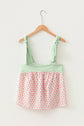 Floral Stripe Tie Strap Babydoll Tank Top
