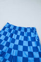 Checker Long Sleeve Crop Top & Shorts Set