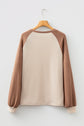 Colorblock Waffle Knit Raglan Sleeve Top
