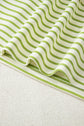 Stripe Collared V-Neck Pullover and Skort Set