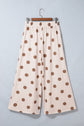 Polka Dot Wide Leg Elastic Waist Pants