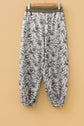 Camo Drawstring Contrast Waistband Barrel Cargo Pants