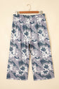 Plus Size Camo Drawstring Waist Patch Pocket Pants
