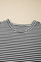 Stripe Textured Knit Top & Short Set
