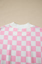 Checker Colorblock Mock Neck Top & Short Set