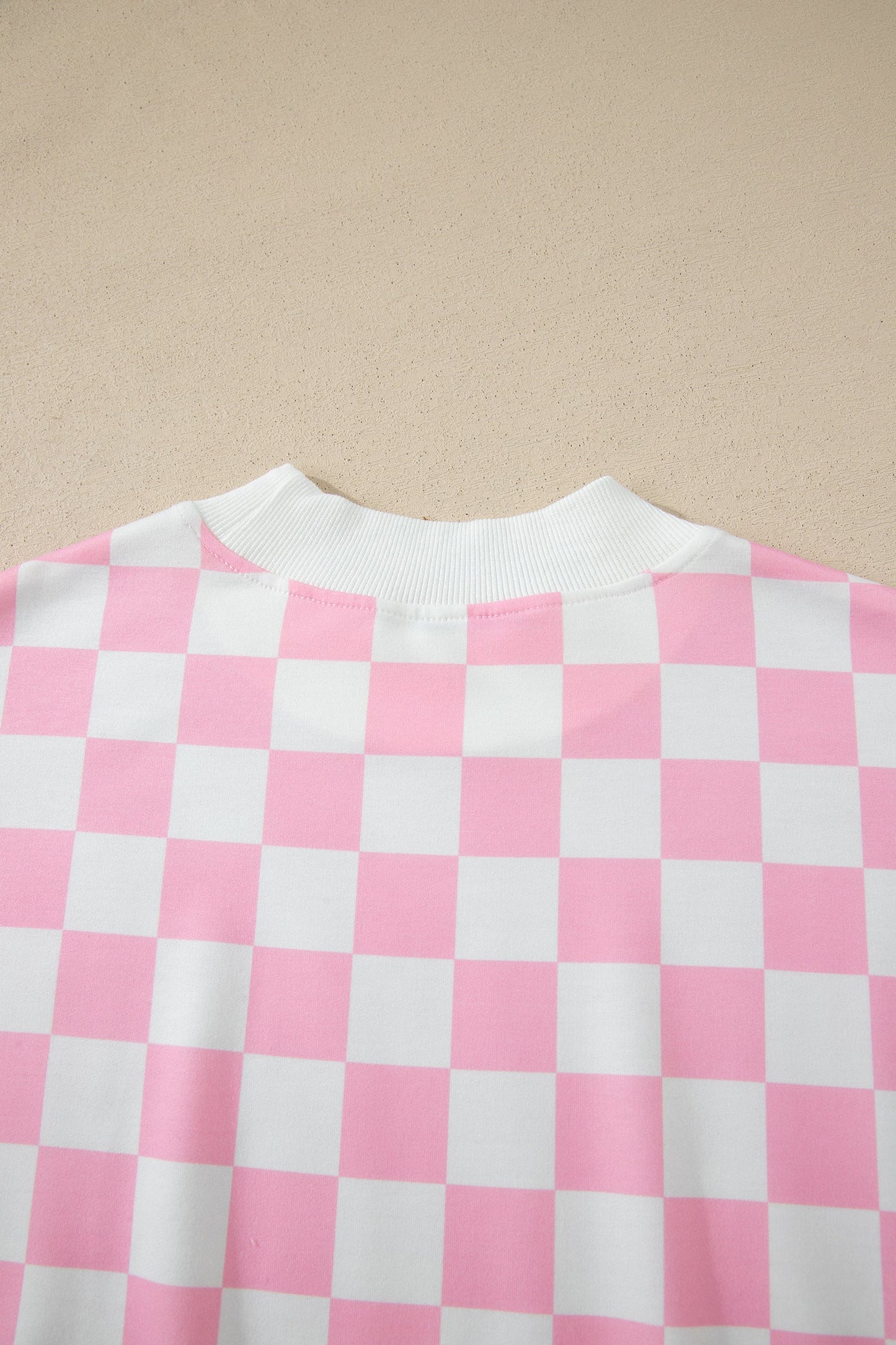Checker Colorblock Mock Neck Top & Short Set