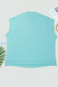 Plus Size Solid High Neck Cap Sleeve Top