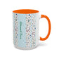 Blessed Nana Floral Accent Coffee Mug — Blue Striped 11/15oz