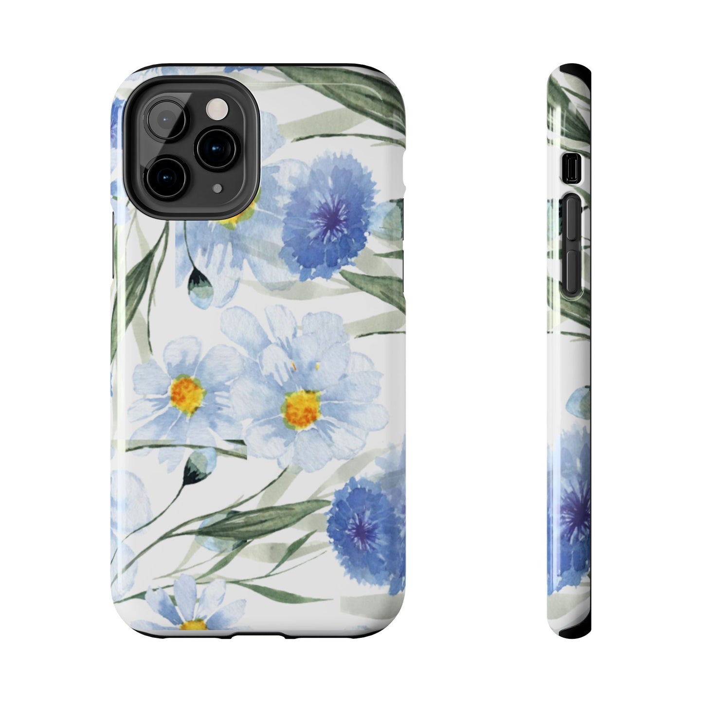 Blue Floral Tough Phone Cases