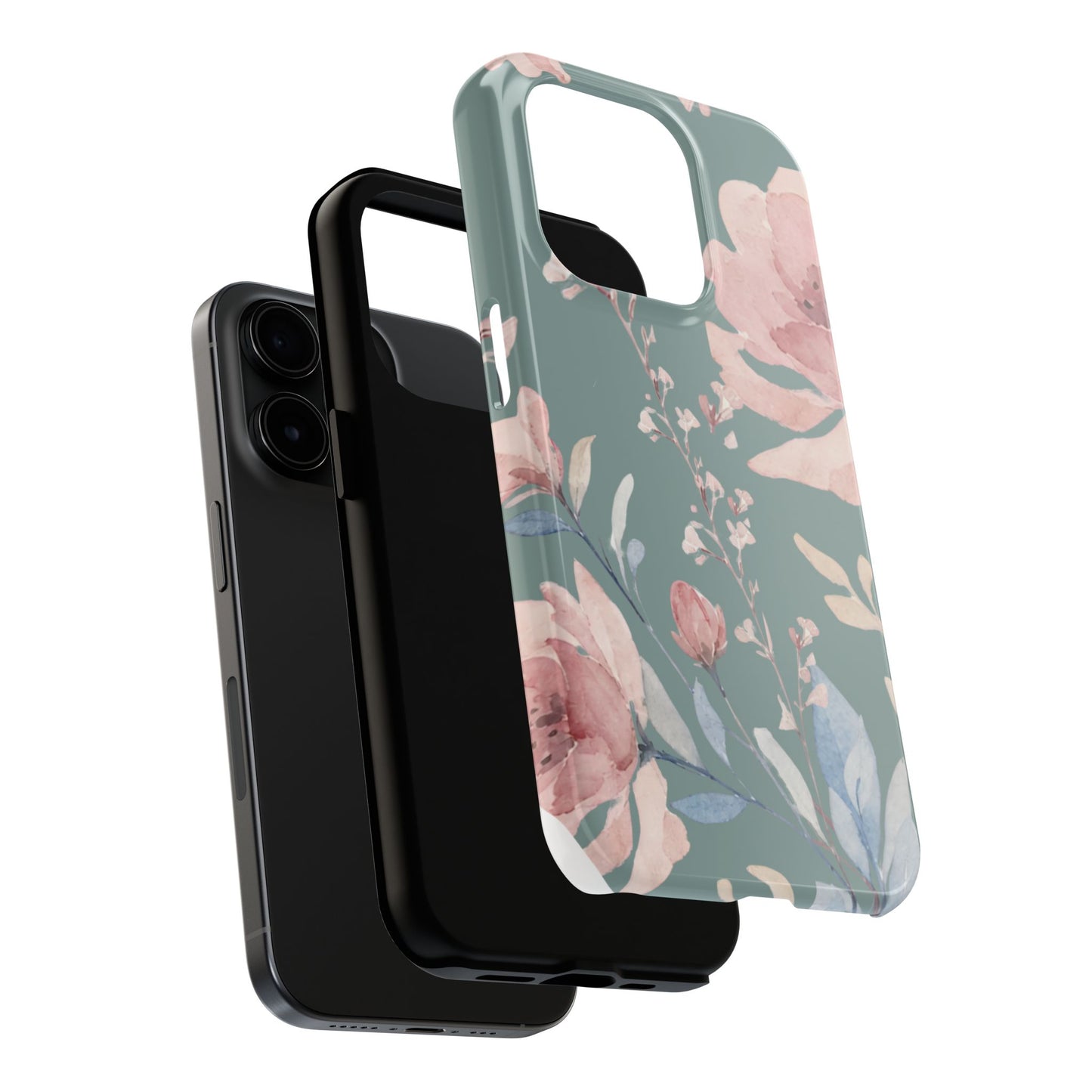 Green Fall floral Tough Phone Cases