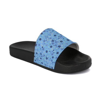 Blue Floral Slide Sandals — Women's Casual Pool & Beach Slides