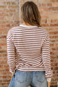 Stripe Long Sleeve Henley Top
