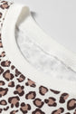 Leopard Bow Embroidered Colorblock Top & Pants Set