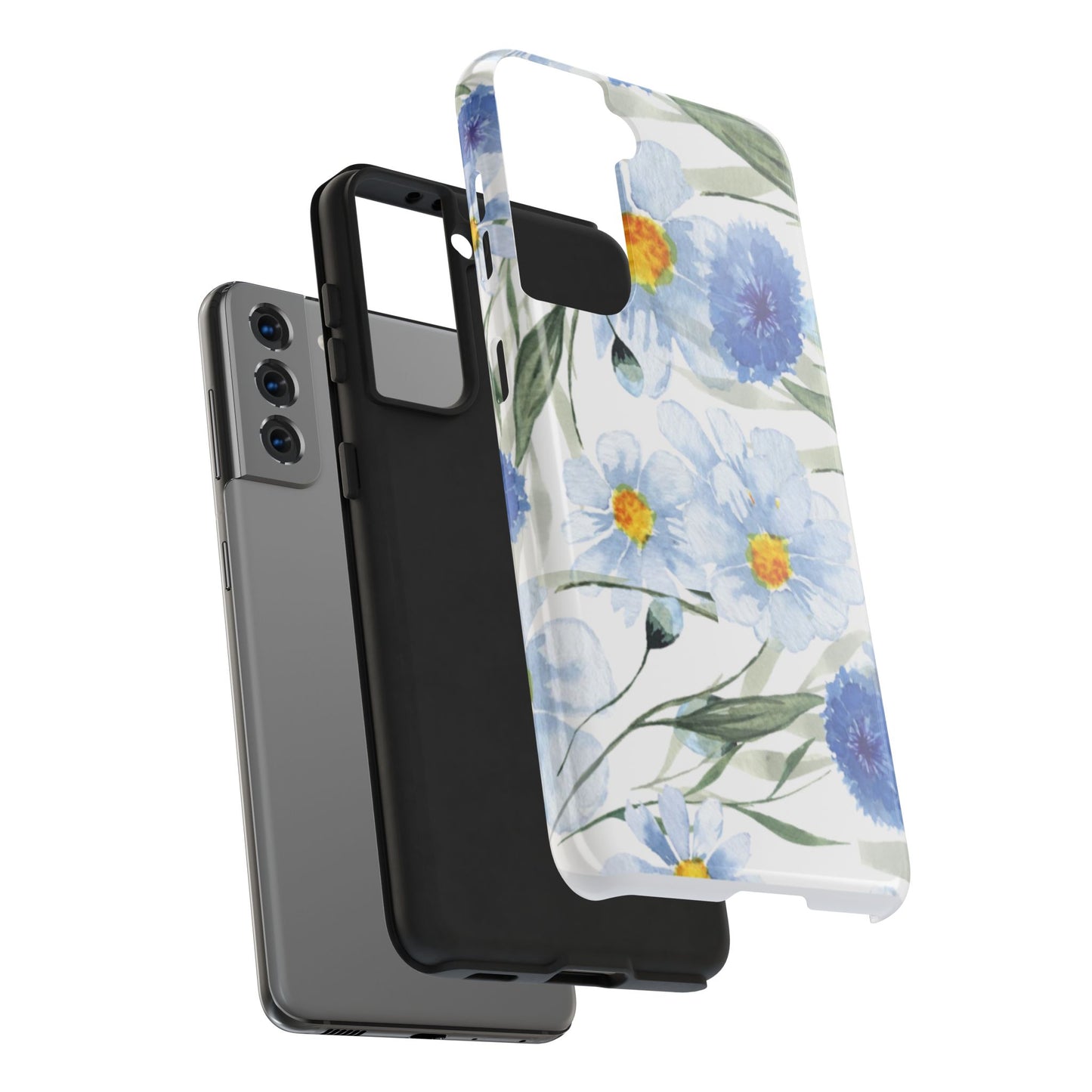 Blue Floral Tough Phone Cases