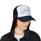 Trucker Cap — "Homestead & Heart" Vintage Stripe Farm Hat.