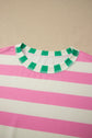 Stripe Patchwork Exposed Seam Oversized Top