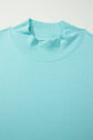 Plus Size Solid High Neck Cap Sleeve Top