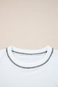 Stripe Colorblock Contrast Stitch Oversized Sweatshirt