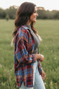 Orange Plaid Print Loose Vintage Shirt