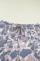 Plus Size Camo Tee & Drawning Shorts Set