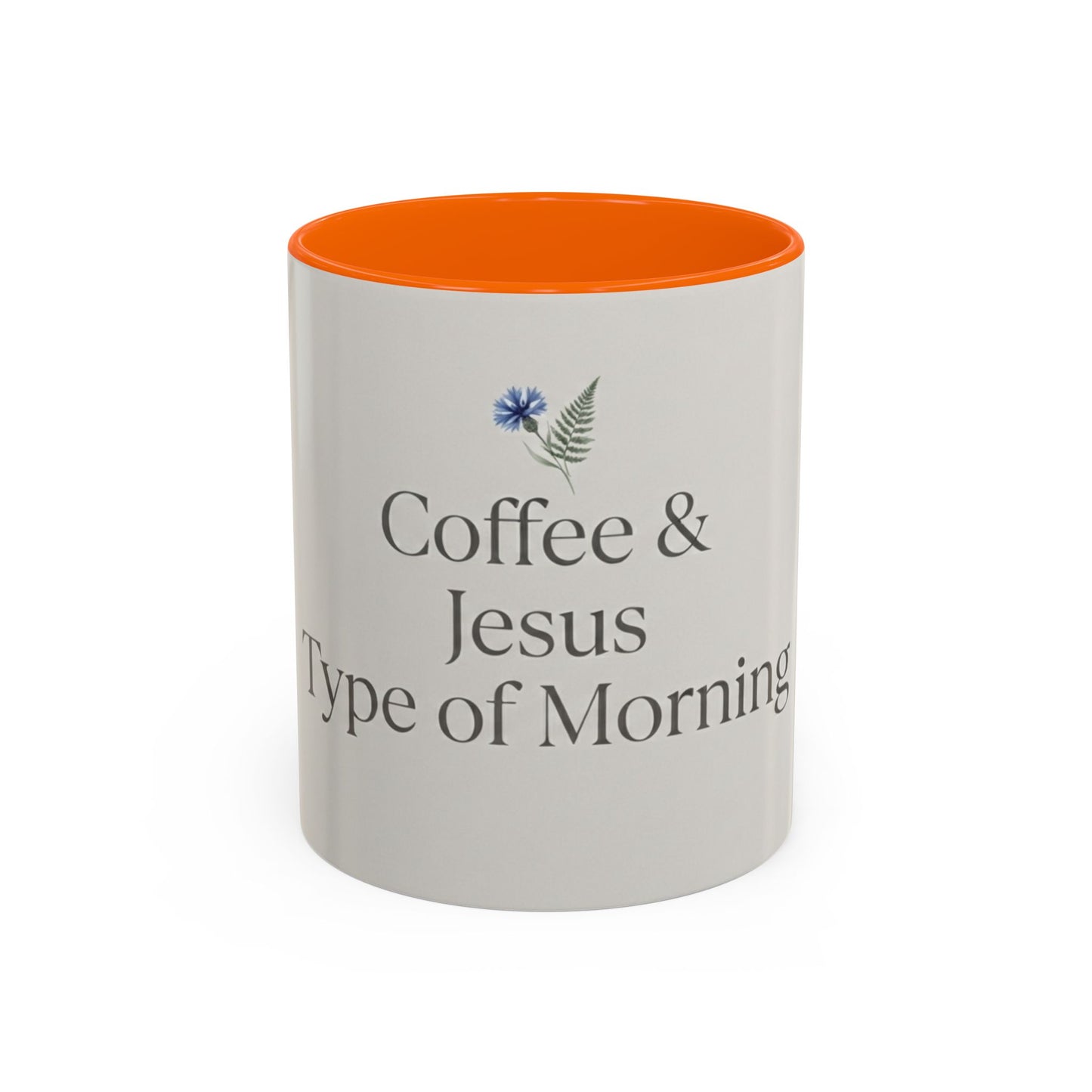 Simple Coffee & Jesus Type of Morning, Faith Accent Coffee Mug (11, 15oz)