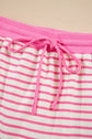 Stripe Collared V-Neck Pullover and Skort Set
