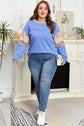Plus Size Floral Patchwork Reverse Seam Top