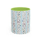 Blessed Nana Floral Accent Coffee Mug — Blue Striped 11/15oz