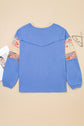 Plus Size Floral Patchwork Reverse Seam Top