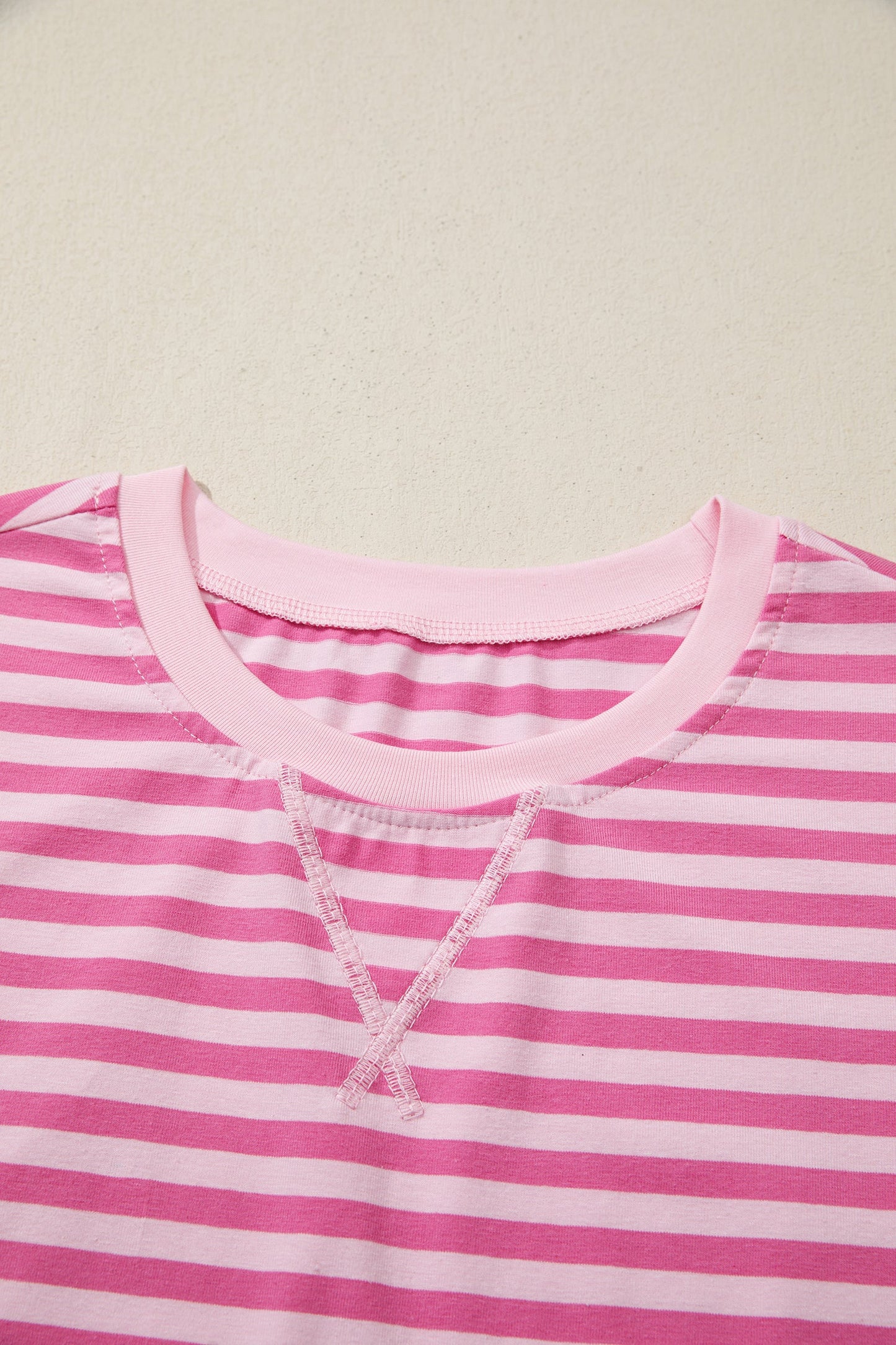 Stripe Cap Sleeve Tee & Elastic Waist Shorts Set